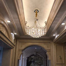 Ljojo Luxury Living Room Crystal Chandelier LED Ceiling Lighting Staircase European-Style Gold Nordic Glamour