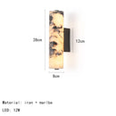 Ljojo Marble Wall Sconce: Black Metal Dimmable Light for Foyer, Bedroom, Stairs & Shop