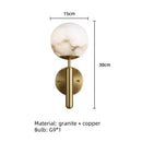 Ljojo Marble Ball Wall Light in Gold, Black, Copper with G9 Bulb for Home and Restaurant Sconce
