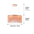 Ljojo LED Tassel Pendant Chandelier: Modern Luxury Chain Lamp for Hotel Lobby & Living Room