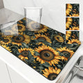 Absorbent Sunflower Devil's Eye Drying Pad by Ljojo for Stylish Kitchen Organization