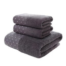 Ljojo 3-Piece Waffle Towel Set: 1 Bath, 2 Hand Towels - Cream