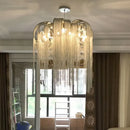 Ljojo Luxury Tassel Chandelier Lighting: Postmodern Aluminum Chain Hanging Lights for Living Room Bedroom Hotel
