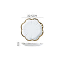 Ljojo Light Luxury Ceramic Dinner Plate for Steaks, Noodles, Fruits, and Dim Sum