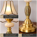 Ljojo Luxe Brass Table Lamp: LED, European Retro Style, Glass Desk Light for Home
