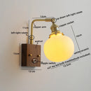 Ljojo LED Wall Sconce Pull Chain Switch Copper Ceramic Nordic Stair Light Fixtures