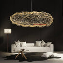 Iron Mesh Cloud Pendant Light Industrial Loft Chandelier for Bedroom Staircase Corridor by Ljojo