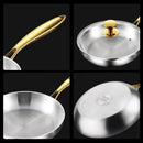 Ljojo 316 Stainless Steel Nonstick Frying Pan Wok for Gas Stove Induction