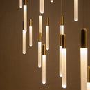 Ljojo Luxurious Gold Pendant Lamp - Modern Strip Chandelier for Dining and Bedroom