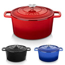 Ljojo 5L Cast Iron Dutch Oven with Enamelled Casserole, 23cm - 3 Color Options