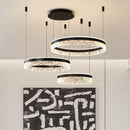 LED Rings Chandelier Minimalist Acrylic Hanging Light for Living Room | Ljojo