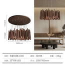 Modern Minimalist LED Hanging Chandelier Wabi-sabi Wooden Pendant Light by Ljojo