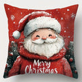 Christmas Pillowcase Santa Claus Snowman Tree Cover by Ljojo Home - Festive Sofa Cushion