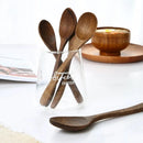 Ljojo Long Handle Wooden Soup Spoon Set of 6