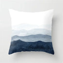 Geometric Blue Ink Flower Pillowcase for Stylish Home Decor by Ljojo