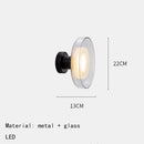Bowl Shaped Loft LED Wall Lamp Clear Gray Glass Sconce for Bedroom Dining Room by Ljojo