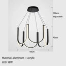 LED Hanging Lamp Modern U Shape Metal Stylish Minimalist Chandelier by Ljojo