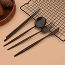 Ljojo Luxury Golden Korean Stainless Steel Dinnerware Set 24Pcs