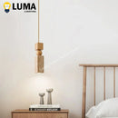 Wabi-Sabi Travertine LED Pendant Light Japanese Vintage E27 Hanging Lighting by Ljojo