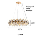 Dimmable LED Crystal Chandelier Hanging Lamp Linear Round Square For Dining Room by Ljojo.