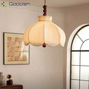 Japanese Wabi Sabi LED Pendant Light for Home Decoration | Fabric Fruit Disk-Shaped Chandelier by Ljojo