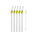 Ljojo Lemon Glass Straws: 5Pcs Reusable Decorative Drinkware for Smoothies & Cocktails