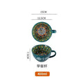 Ljojo 400ml Bohemian Ceramic Mugs for Coffee, Milk, Oatmeal, Microwaveable