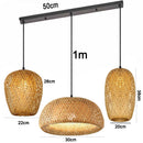 GEW Classic HandWoven Bamboo Lantern Pendant Lamp by Ljojo - Natural Rattan Wicker Chandelier Lighting.