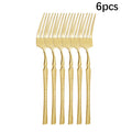 Ljojo 30-Piece Stainless Steel Tableware Set with Golden Waist Design
