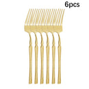 Ljojo 30-Piece Stainless Steel Tableware Set with Golden Waist Design