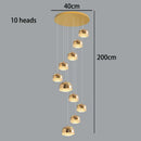 Ljojo Luxury Crystal Chandelier - Elegant Indoor LED Lighting for High-Rise Stairs & Living Room