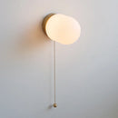 Ljojo LED Glass Wall Lights: Nordic White Bedside Sconce with Switch