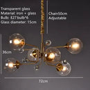 Ljojo Round Restaurant Glass LED Pendant Light | Luxury Industrial Home Decor Chandelier