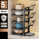 Adjustable Pot Holder with Storage Shelf for Pots, Lids, Pans, and Seasoning Bottles by Ljojo™