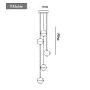 Ljojo Long Chandelier Glass Crystal Staircase Lamp for Living Room Dining Room Decor