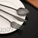 Ljojo 24-Piece Stainless Steel Cutlery Set - Black Mirror Finish