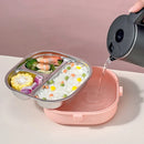 Ljojo 304 Stainless Steel Divided Lunch Box with Cutlery & Leakproof Design