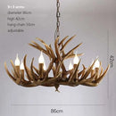 Ljojo Resin Antler Pendant Chandelier Industrial Deer Horn Lights House Decoration Fixtures
