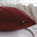 Burgundy Velvet Pillowcase for Living Room Sofa and Bedroom Decor by Ljojo