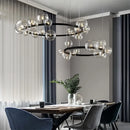 Ljojo LED Glass Bubble Ring Chandelier for Home, Modern Ceiling Light