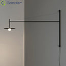 Modern Minimalist Black Swing Arm LED Wall Lamps for Home Decoration by Ljojo