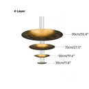 Ljojo American Circular Villa Metal LED Pendant Light Luxury Vintage Chandelier