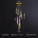 Ljojo Staircase Crystal Chandelier Water Drop Hanging Light Ceiling Suspension Pendant Lamp