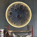 Large Moon Lamp Wall Decor - Bar Camping 3D Relief Round Mural Light by Ljojo