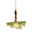 Japanese Retro Glass Green Leaf Chandelier for Bedroom by Ljojo