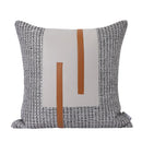 Ljojo Light Luxury Orange Gray Leather Stitching Square Pillow