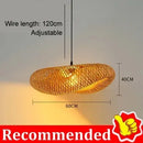 Bamboo Hand Weaving Pendant Light 40 80cm LED Chandelier Fixture for Home Bedroom Decor by Ljojo