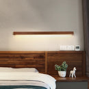 Ljojo Minimalist Wood Wall Lamp Straight Strip Design for Bedroom Bedside