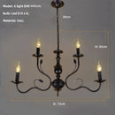 Ljojo American Retro Black Chandeliers Metal Cafe Pendant Lights for Living Room and Bedroom