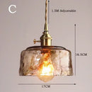 Amber Glass Pendant Lamp LED E27 Hanging Light by Ljojo
